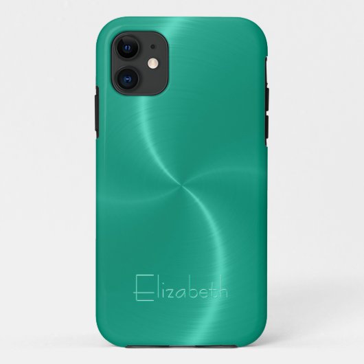 光沢のあクールる放射状鋼金属 Case-Mate iPhoneケース (裏面)