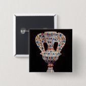 光沢の装飾が付いている錫艶をかけられたつぼ 缶バッジ (正面&裏面)