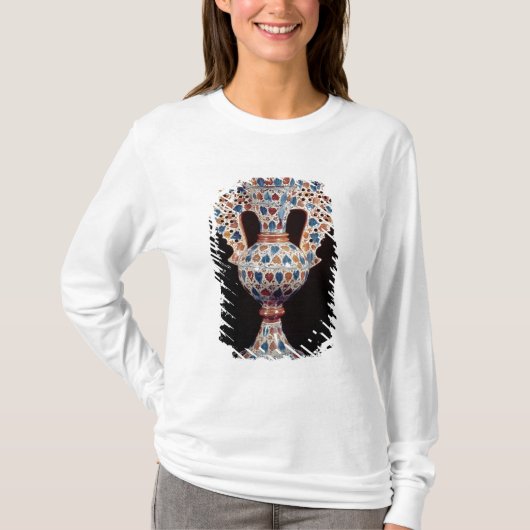 光沢の装飾が付いている錫艶をかけられたつぼ Tシャツ (正面)