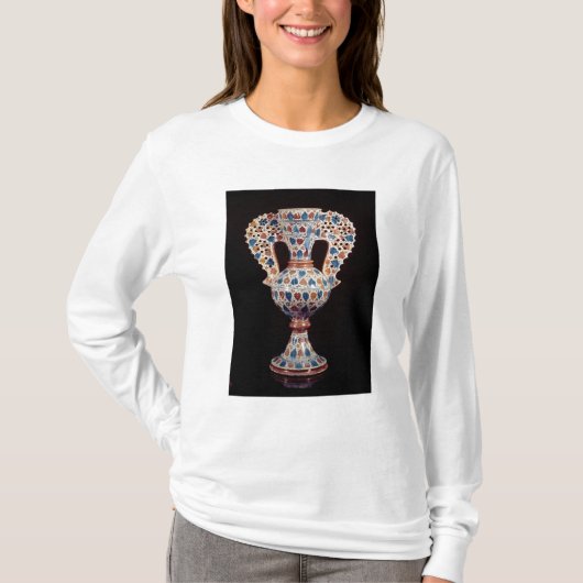 光沢の装飾が付いている錫艶をかけられたつぼ Tシャツ (正面)