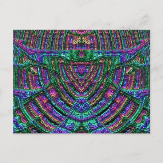 光沢はがき3Dグリーンブルーパープルザニー ポストカード (正面)