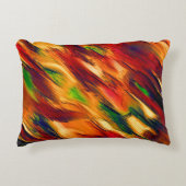 光沢は赤からオレンジまで、小さな緑に染まった アクセントクッション (正面)