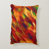 光沢は赤からオレンジまで、小さな緑に染まった アクセントクッション (裏面(縦))