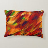 光沢は赤からオレンジまで、小さな緑に染まった アクセントクッション (裏面)