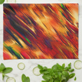 光沢は赤からオレンジまで、小さな緑に染まった キッチンタオル (折り畳み)