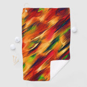 光沢は赤からオレンジまで、小さな緑に染まった ゴルフタオル (インサイチュ)