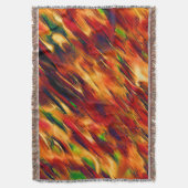 光沢は赤からオレンジまで、小さな緑に染まった スローブランケット (正面縦)