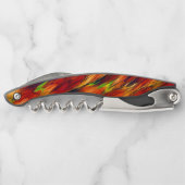 光沢は赤からオレンジまで、小さな緑に染まった ソムリエナイフ (裏面)