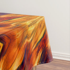 光沢は赤からオレンジまで、小さな緑に染まった テーブルクロス