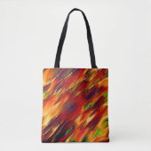 光沢は赤からオレンジまで、小さな緑に染まった トートバッグ (正面)