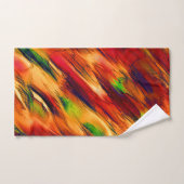 光沢は赤からオレンジまで、小さな緑に染まった バスタオルセット (ハンドタオル)