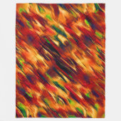 光沢は赤からオレンジまで、小さな緑に染まった フリースブランケット (正面)