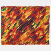 光沢は赤からオレンジまで、小さな緑に染まった フリースブランケット (正面(横))