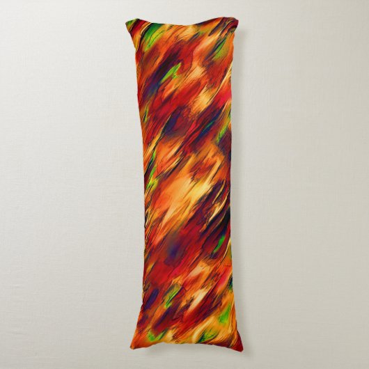 光沢は赤からオレンジまで、小さな緑に染まった ボディピロー (正面縦)