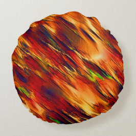 光沢は赤からオレンジまで、小さな緑に染まった ラウンドクッション