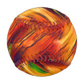 光沢は赤からオレンジまで、小さな緑に染まった 野球ボール (正面)