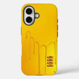 光沢イエロードリップ効果 iPhone 16ケース
