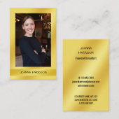 光沢エレガントのあるモダン金ゴールド写真ヨーロッパ 名刺 (正面/裏面)