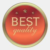 光沢エレガントのある金ゴールドと赤最高の質のラベル ラウンドシール (正面)