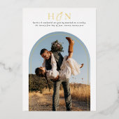 光沢エレガントモダンミニマル結婚リスト2 箔招待状 (正面)