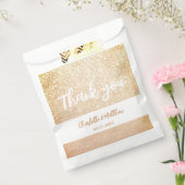 光沢エレガント金ゴールドグリッター結婚式の引き出物バッグ フェイバーバッグ (封をした状態)