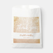 光沢エレガント金ゴールドグリッター結婚式の引き出物バッグ フェイバーバッグ (正面)
