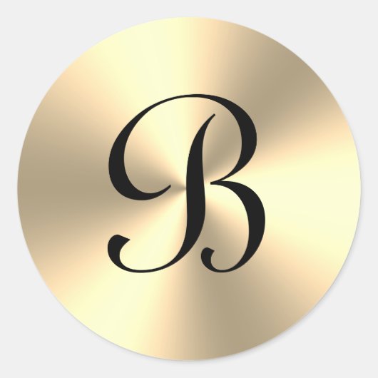 光沢エレガント金ゴールド金属モノグラカスタムム ラウンドシール (正面)