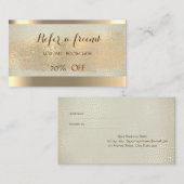 光沢エレガント、ブラシストローク、ストライプの参照カード 紹介カード (正面/裏面)