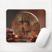 光沢カッコいいのあるBitcoinのスタック マウスパッド (マウス)