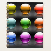 光沢カラフル球アイコン抽象芸術ボール プランナー手帳 (正面)