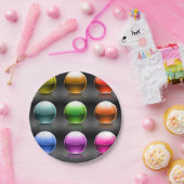 光沢カラフル球アイコン抽象芸術ボール ペーパープレート (パーティー)