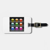 光沢カラフル球アイコン抽象芸術ボール ラゲッジタグ (正面横)