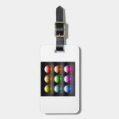 光沢カラフル球アイコン抽象芸術ボール ラゲッジタグ (正面縦)
