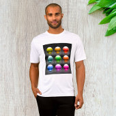 光沢カラフル球アイコン抽象芸術ボール Tシャツ