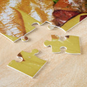 光沢カラフル赤 |黄色の紅葉 ジグソーパズル (側面)