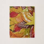 光沢カラフル赤 |黄色の紅葉 ジグソーパズル (縦)