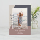 光沢カラーブロック |写真縦型ハヌカー シーズンカード (スタンド正面)