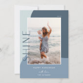 光沢カラーブロック |写真縦型ハヌカー シーズンカード (正面)