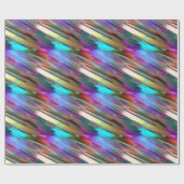 光沢クールのあるクカラフルロムブルー緑の金ゴールドパターン ラッピングペーパー (フラット)