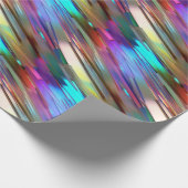 光沢クールのあるクカラフルロムブルー緑の金ゴールドパターン ラッピングペーパー (角)