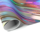 光沢クールのあるクカラフルロムブルー緑の金ゴールドパターン ラッピングペーパー (ロールコーナー)