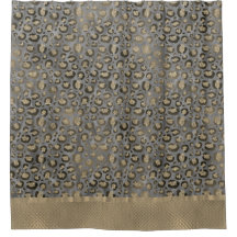 光沢グレーのキラキラ色ヒョウ印刷