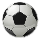 光沢サッカーボール/フットボールブラック+ホワイトスポーティ セラミックノブ (正面)