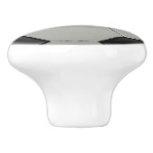 光沢サッカーボール/フットボールブラック+ホワイトスポーティ セラミックノブ (側面)