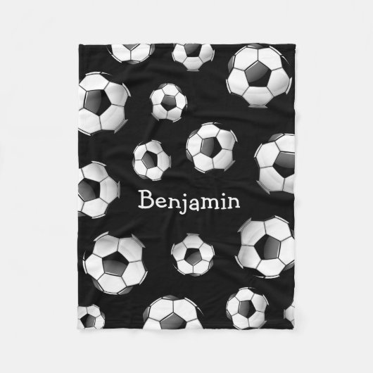 光沢サッカーボール フリースブランケット (正面)