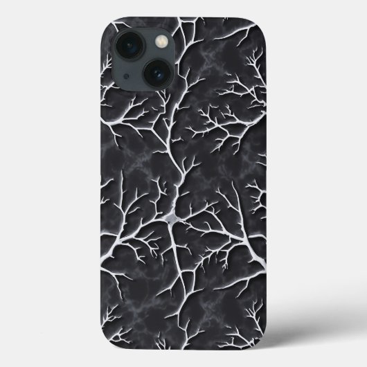 光沢ダークグレイiPhoneケース ブランチレリーフ Case-Mate iPhoneケース (裏面)