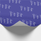 光沢ダークブルー誕生日ラッピング紙 ラッピングペーパー (角)