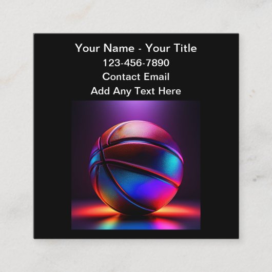 光沢バスケックールトボールテーマ名刺 スクエア名刺 (正面)