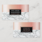 光沢バラ金ゴールドメタル |大理石 名刺 (正面/裏面)