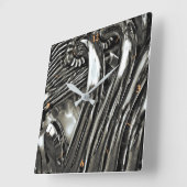 光沢パイプ。 スクエア壁時計 (傾斜)